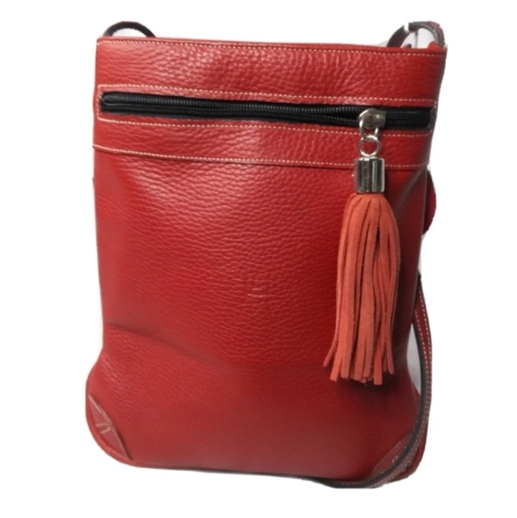 Vintage Artesania Leather Small Shoulder Bag Red Handbag - Picture 3 of 6